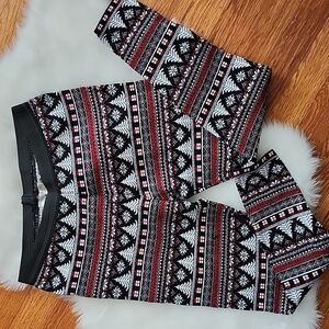 Winter fair isle sweater pants leggings,  L